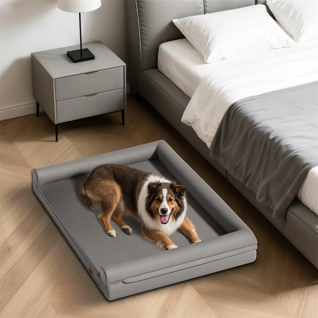 BingoPaw Large Dog Sofa Bed M-2XL Sizes Removable Microfiber Leather Cover Waterproof for Pets