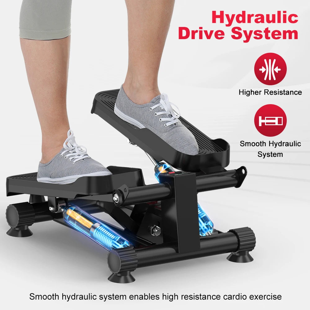 Mini Stepper Exercise Machine with Resistance Bands – Low Impact Stair Stepper for Home Cardio Fitness