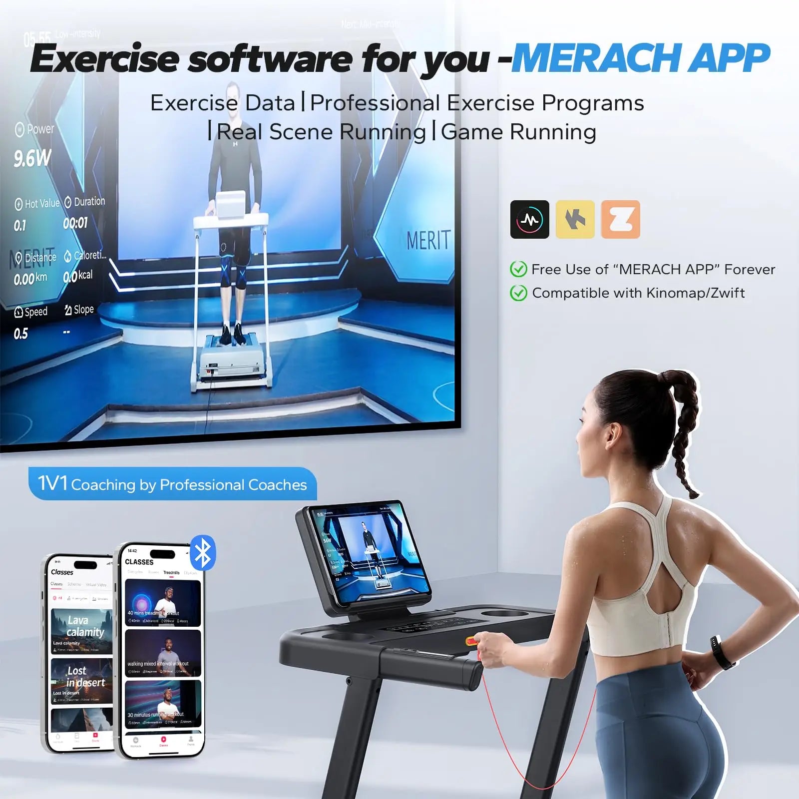 Foldable Treadmill with Incline 0.8–12km/h LED Display Bluetooth Walking Pad Home Gym