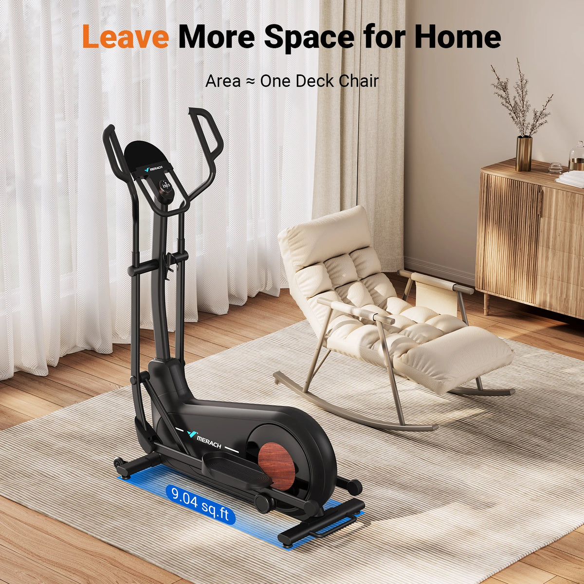 18.5 Inch Stride Elliptical Cross Trainer – Ultra Quiet Magnetic Resistance Home Exercise Machine