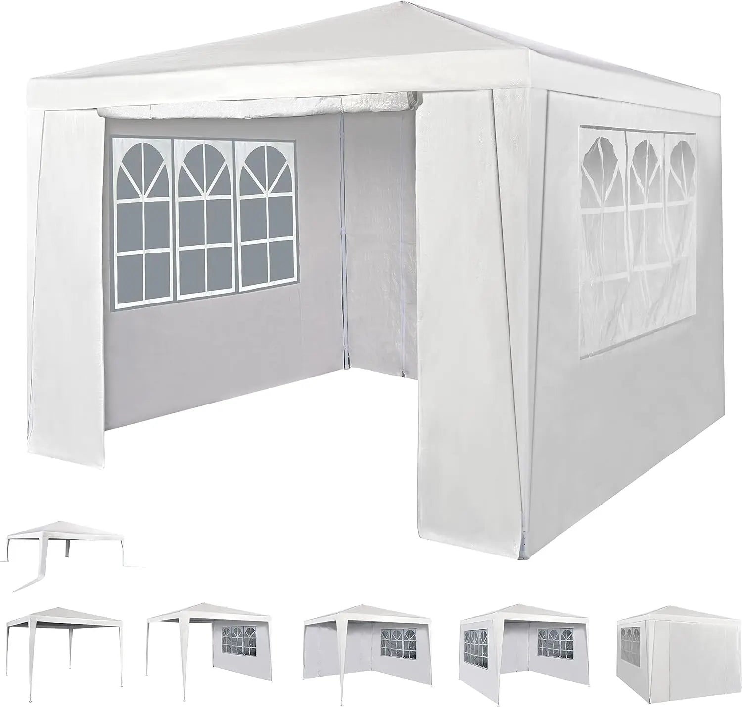 Event Gazebo 300x300x255cm 4 Removable Side Panels Waterproof Steel Frame for Garden Parties Weddings Markets