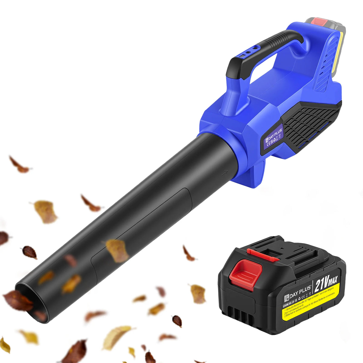 21V Cordless Leaf Blower with 4000mAh Battery and Fast Charger, 6-Speed Lightweight Blower