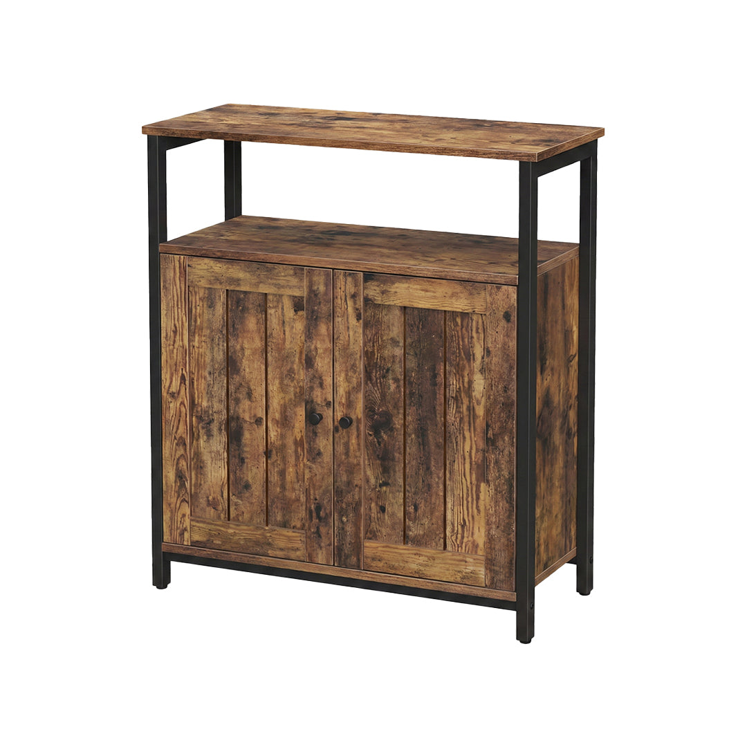 VASAGLE Industrial Storage Cabinet with Slat Door | Multipurpose Sideboard with Adjustable Shelves