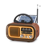 Retro Vintage Bluetooth Radio – Portable AM/FM/SW Solar & Rechargeable Tabletop Radio