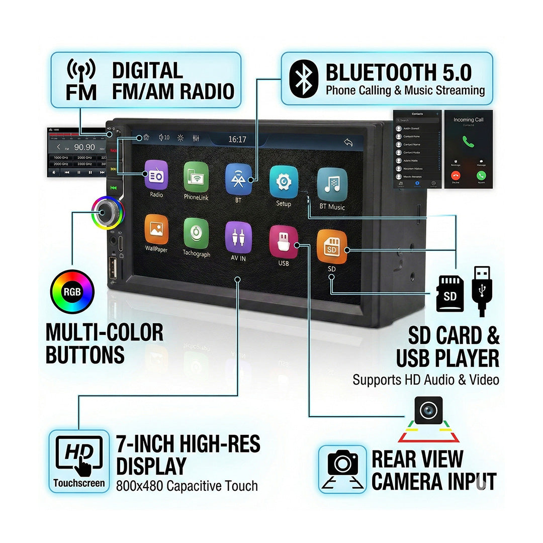 9.7" 2 DIN Car Stereo with CarPlay & Android 13, GPS Navigation, WiFi, Touchscreen Multimedia Player for Opel Astra J & Buick Excelle