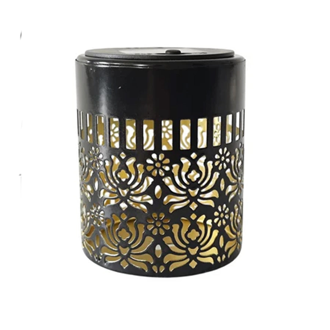 Solar Garden Lights Peony Flower Pattern LED Outdoor Wall Fence Decor IP65