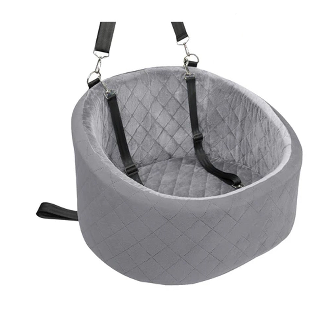 Portable Pet Car Seat for Small Dogs & Cats, Washable Travel Booster Seat with Storage Pockets