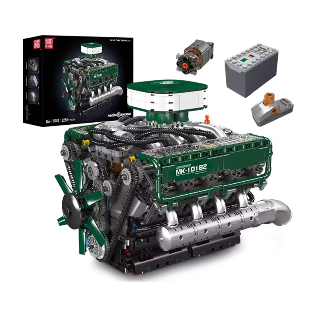 Mould King Motorised V8 Tank Engine Building Block Set 2250 Pieces Technical Assembly Brick Set for Adults and Kids