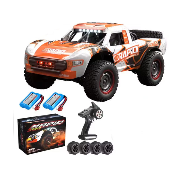 1:14 Scale Brushless 4WD RC Car 43mph High Speed LED Lights Drift Monster Truck with 2 Batteries and 2 Shells for Adults and Kids