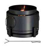 Smokeless Fire Pit with Ash Catcher and Poker 37cm Portable Wood Burning Firepit for Outdoor Garden Patio