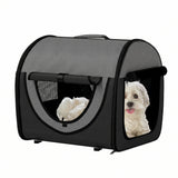 Folding Soft Fabric Pet Carrier for Small Dogs & Cats, Travel Crate with Mesh Windows and Cushion