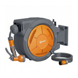Outsunny 30M Retractable Wall Mounted Hose Reel | Auto-Rewind, 180° Swivel & 7-Pattern Nozzle
