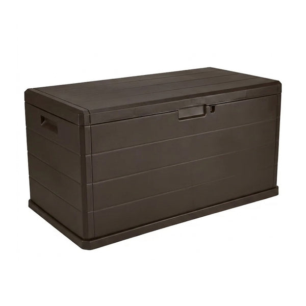 350L Heavy Duty Weatherproof Outdoor Garden Storage Box with Lockable Lid, Handles and Wheels
