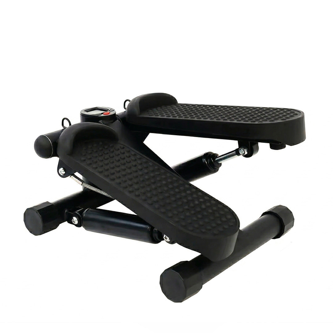 Mini Stepper with Resistance Bands – Silent Twist Stair Stepper Exercise Machine with Digital Display 330lbs Capacity