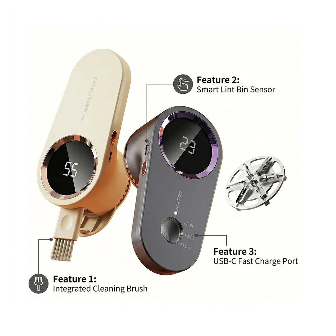 Dinrgo Electric Lint Remover & Fabric Shaver | LED Display USB Rechargeable Clothes Defuzzer