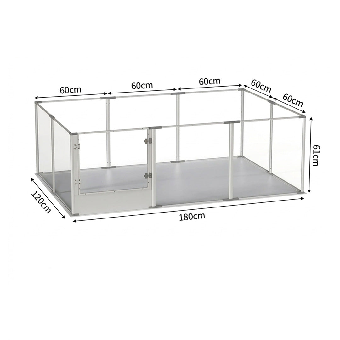 Extra Large Acrylic Dog Playpen, Waterproof Pet Exercise Fence, Indoor Puppy Whelping Pen