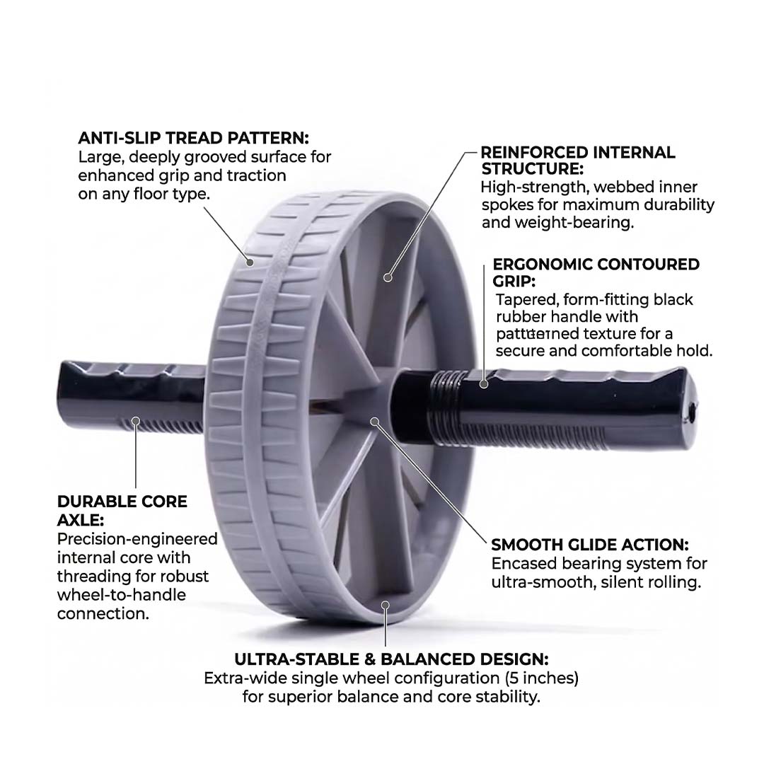 Ab Roller Wheel Non Slip Abdominal Trainer for Home Gym Core Strength Workout