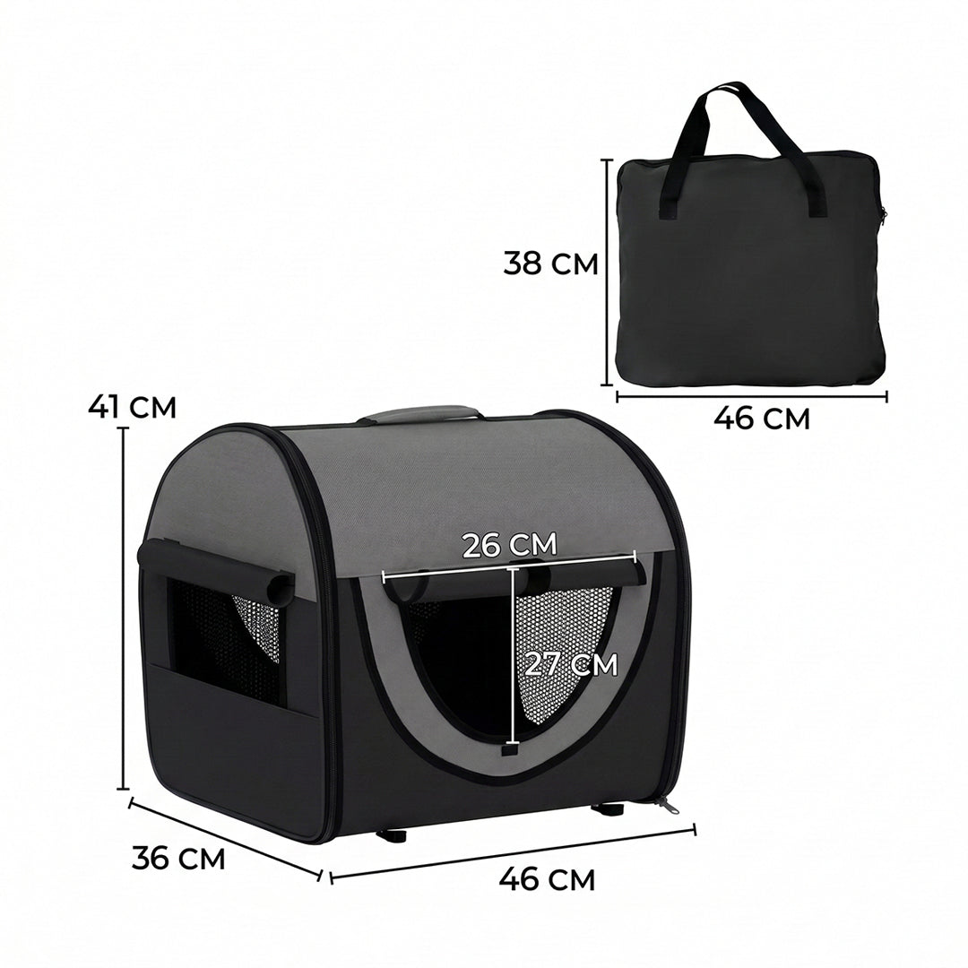 Folding Soft Fabric Pet Carrier for Small Dogs & Cats, Travel Crate with Mesh Windows and Cushion