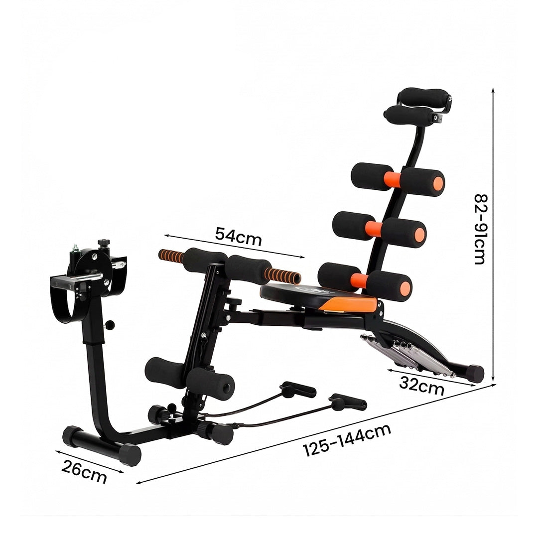 6 in 1 Adjustable Abdominal Workout Machine – Core & Sit Up Strength Training Bench