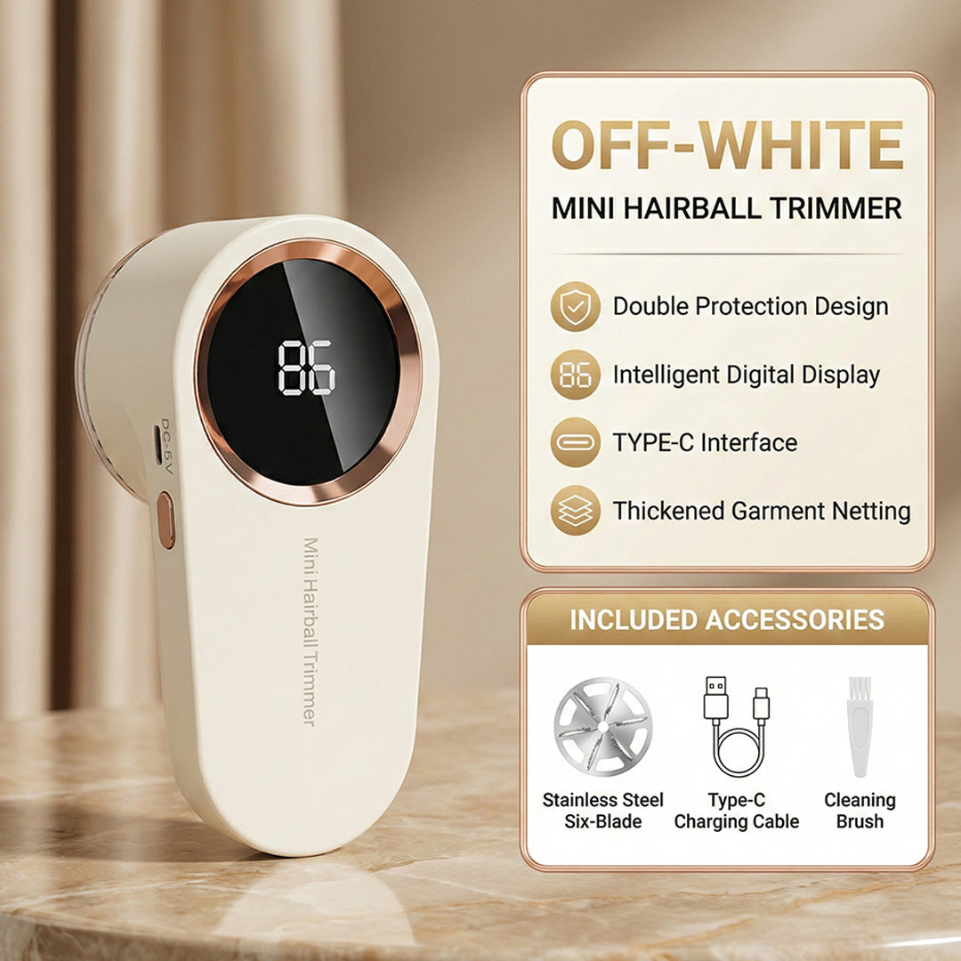 Dinrgo Electric Lint Remover & Fabric Shaver | LED Display USB Rechargeable Clothes Defuzzer