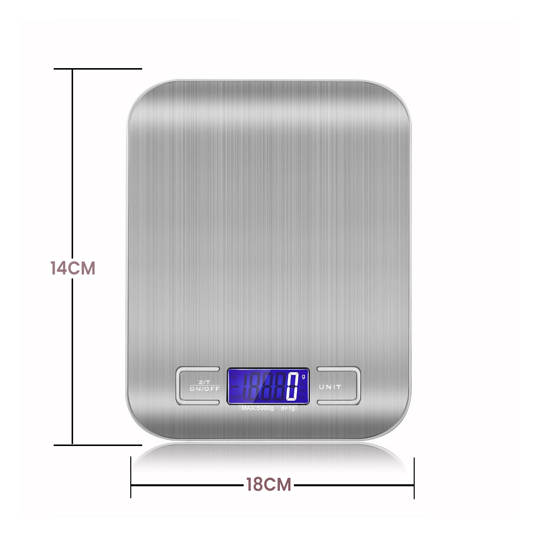 Digital Kitchen Scale LED Display 5Kg/1G Stainless Steel Panel Electronic Scales Home Jewelry Food Snacks Weighing Baking Tools