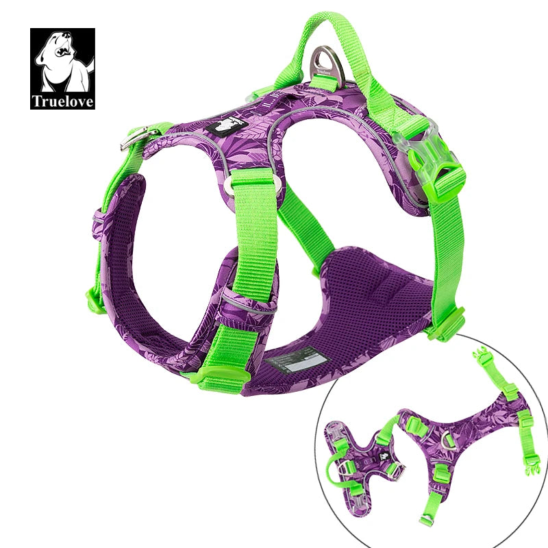 Truelove Reflective Dog Harness Camouflage Adjustable Nylon Pet Harness