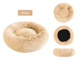 Soft Plush Donut Dog Bed Round Fluffy Pet Cushion Warm Cat Dog Bed