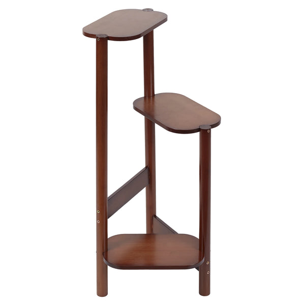 3 Tier Bamboo Plant Stand Corner Shelf 32x75cm 10kg per Tier for Balcony Bedroom Living Room Garden