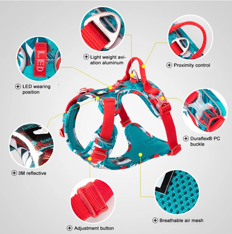 Truelove Reflective Dog Harness Camouflage Adjustable Nylon Pet Harness