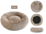 Soft Plush Donut Dog Bed Round Fluffy Pet Cushion Warm Cat Dog Bed