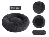 Soft Plush Donut Dog Bed Round Fluffy Pet Cushion Warm Cat Dog Bed