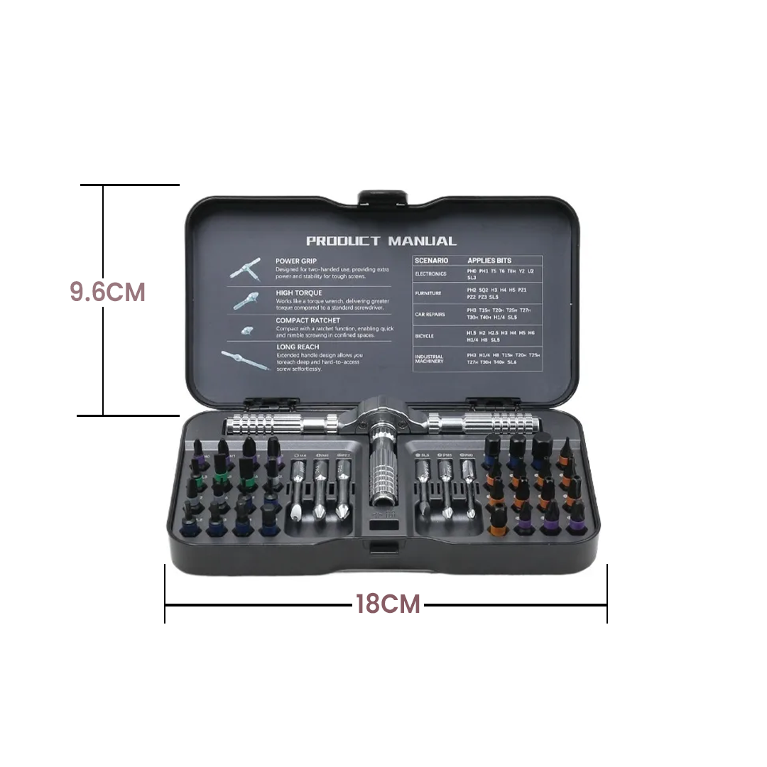 Precision 24/40/66In1 Magnetic Ratchet Screwdriver Set Detachable T - Handle Magneticizer Fix Furniture, Electronics & Glasses
