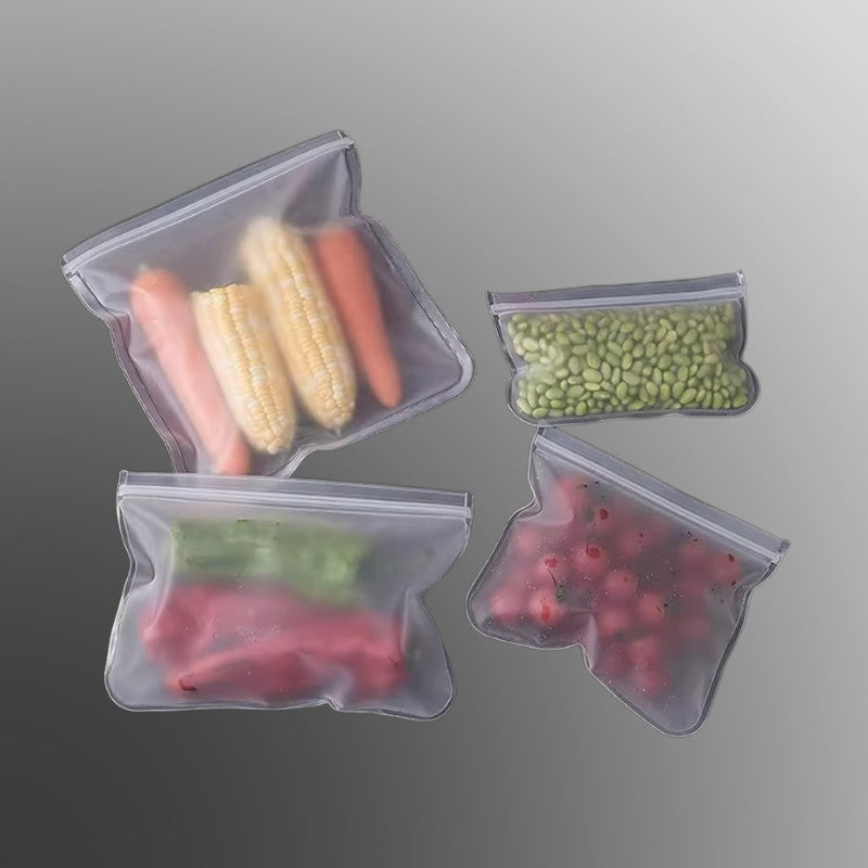 10pcs Silicone Food Storage Bags – Reusable Leakproof Stand-Up Zip Containers for Fresh Food Storage & Wrap