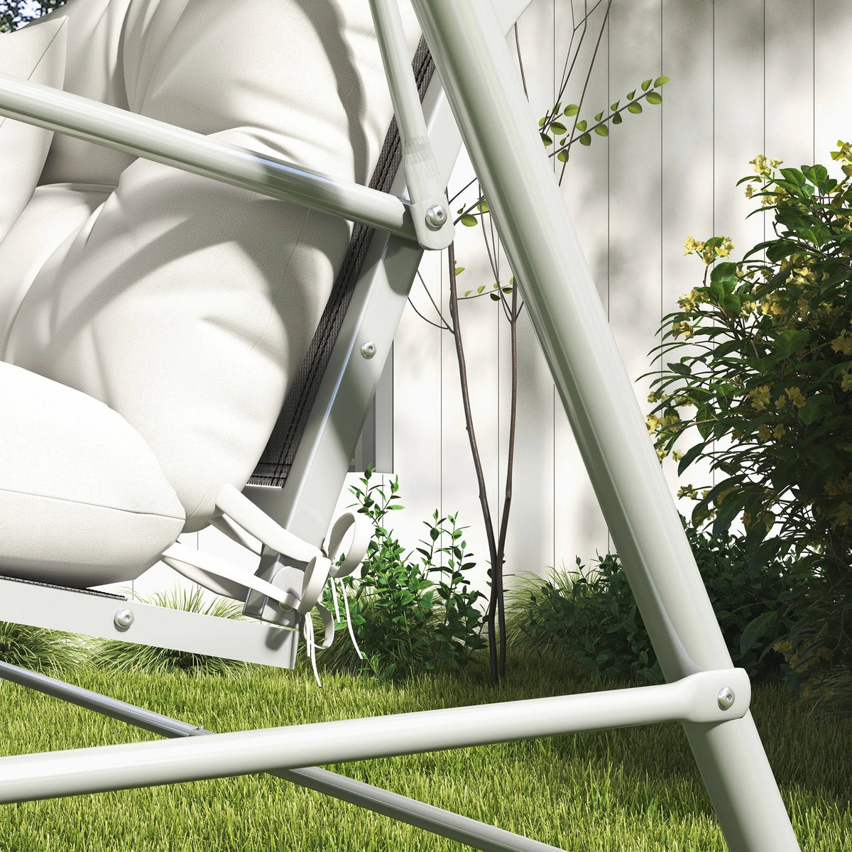 Replacement Seat & Back Cushion Set with 2 Pillows, White – Swing Not Included