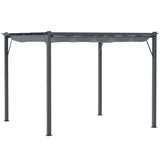 3 x 3m Aluminium Pergola Gazebo with Retractable Canopy, UV-Resistant PA-Coated Polyester and Ground Stakes