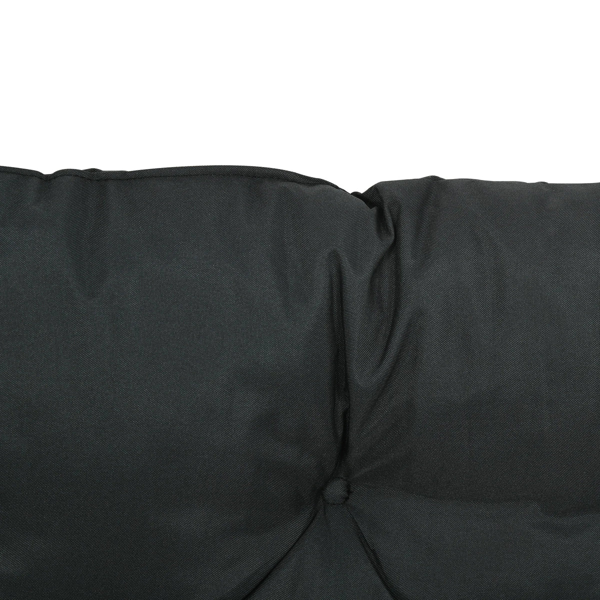 2 Seater Garden Bench Cushion, Outdoor Seat Pad with Ties, Black