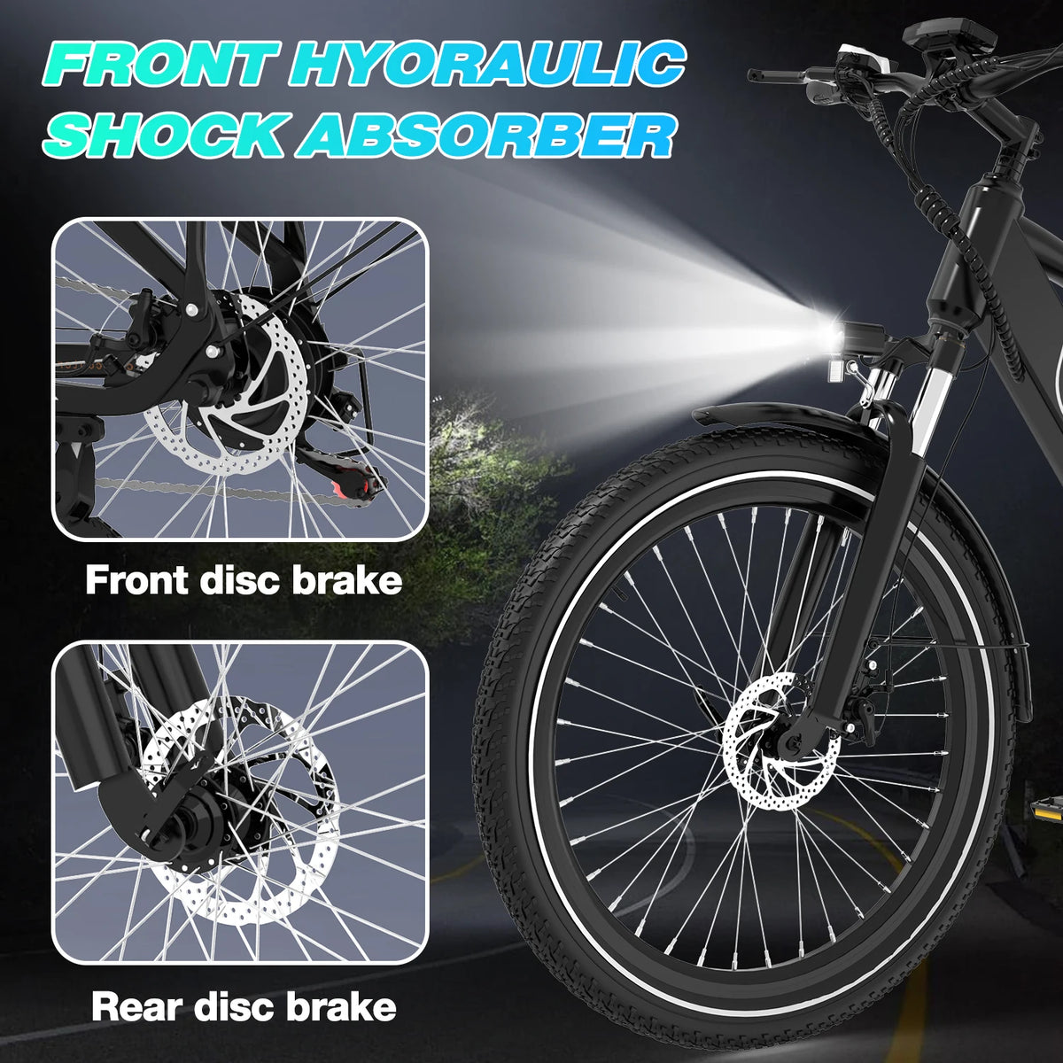 G5 27.5 Inch Electric Bike with 250W Motor, 36V 10.4Ah Removable Battery, App and NFC Unlock, 21-Speed