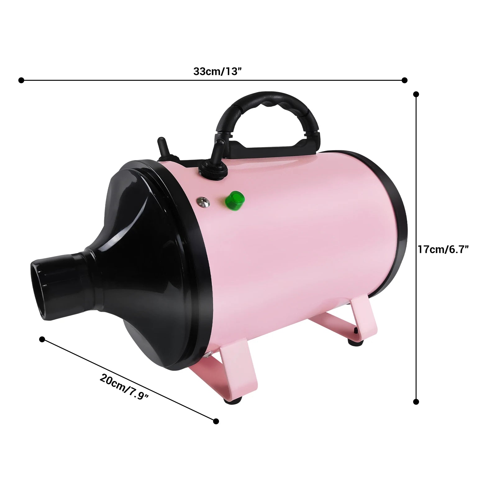 lucn 3000W Pet Hair Dryer Adjustable Speed 3 Nozzles Flexible Hose for Dog Grooming Car Blower
