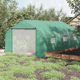 4.5 x 3m Walk-In Polytunnel Greenhouse with 6 Mesh Windows, Roll-Up Door and Galvanised Steel Frame
