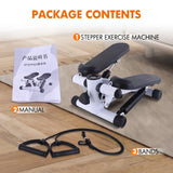 Mini Stepper with Resistance Bands – Silent Twist Stair Stepper Exercise Machine with Digital Display 330lbs Capacity
