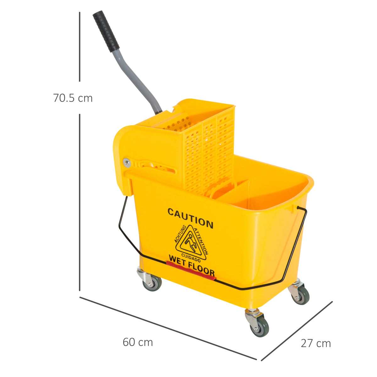 20L Mop Bucket with Wringer and Wheels