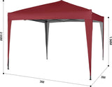3x3M Pop Up Gazebo Waterproof Outdoor Garden Canopy Shelter
