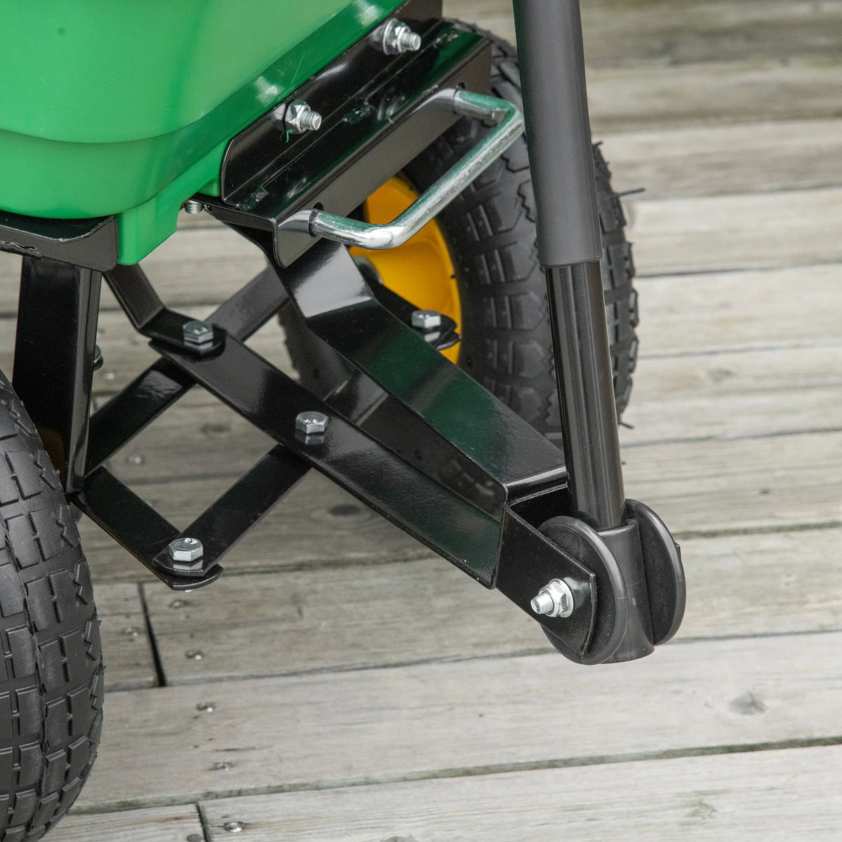 Heavy Duty Garden Dump Cart 200kg 4 Wheel Trolley with Quick Release Tipping Poly Tub Steel Frame Green