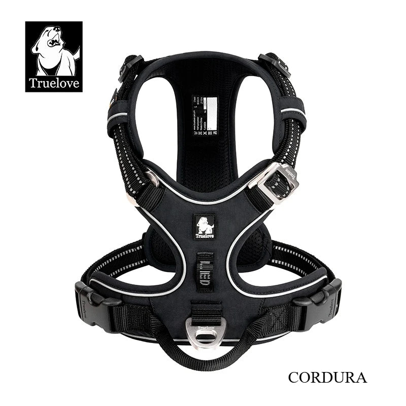 Truelove No Pull Dog Harness Reflective Breathable XS-XL Sizes for Small Medium Large Dogs Night Walking