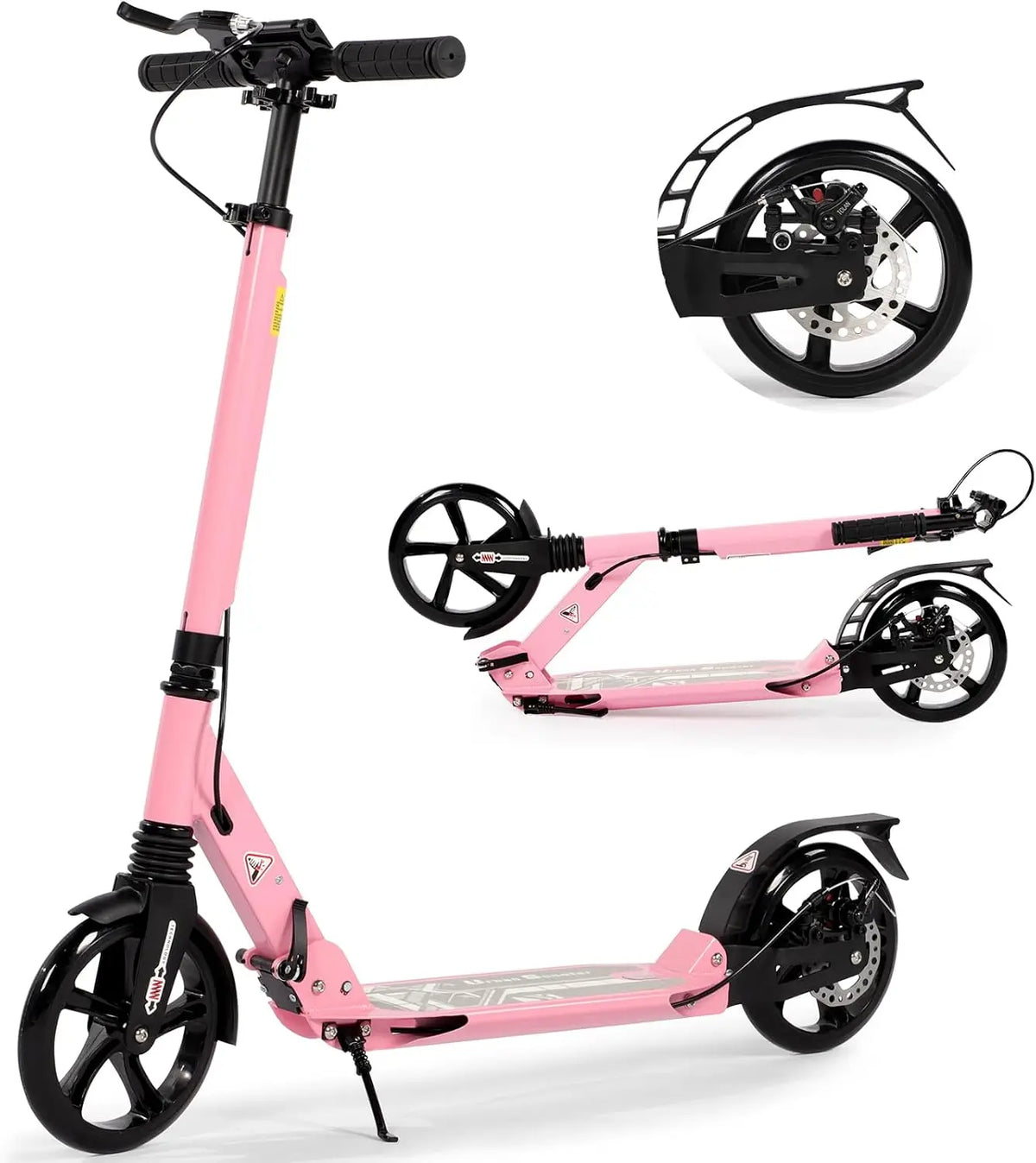 Folding Kick Scooter for Teens and Adults with 200mm Wheels, Disc Brake and Carry Strap