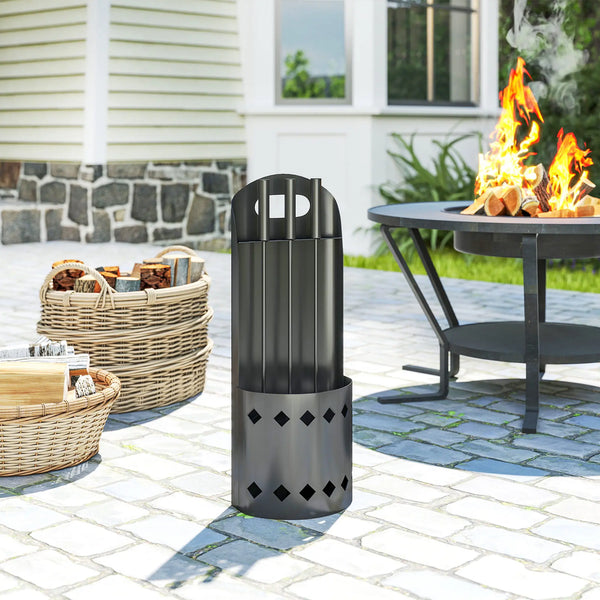 4 Pieces Fireplace Companion Set, Metal Fireplace Accessories, Black