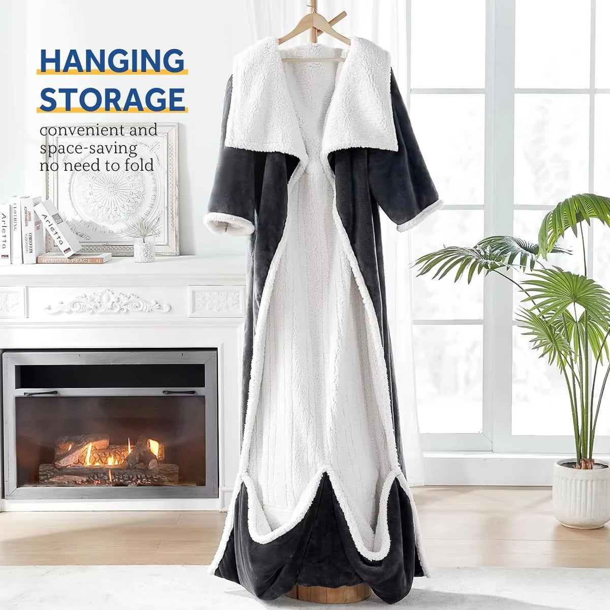 Heated Wearable Throw Blanket with Temperature Control