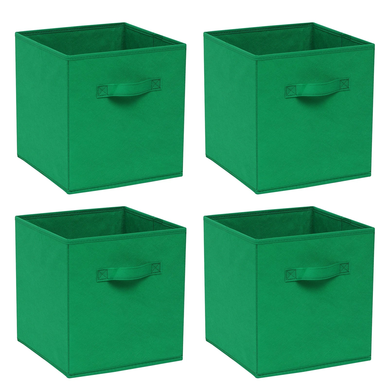 Pack of 4 Foldable Fabric Storage Cubes Boxes Non-Woven Wardrobe Organiser for Home Bedroom Closet