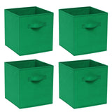 Pack of 4 Foldable Fabric Storage Cubes Boxes Non-Woven Wardrobe Organiser for Home Bedroom Closet