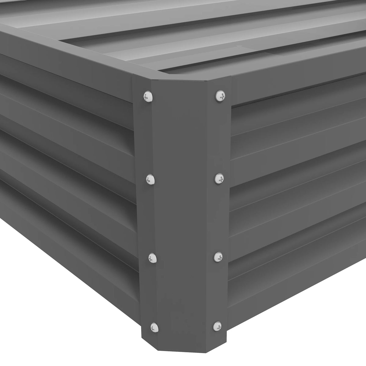 Raised Garden Bed Steel Planter with 30.5cm High Panels Open Bottom Powder Coated Light Grey